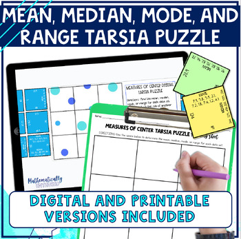 Preview of Mean, Median, Mode, Range Activity Measures of Center Tarsia Puzzle 6th Grade