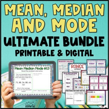 Preview of Mean, Median, Mode, and Range BUNDLE