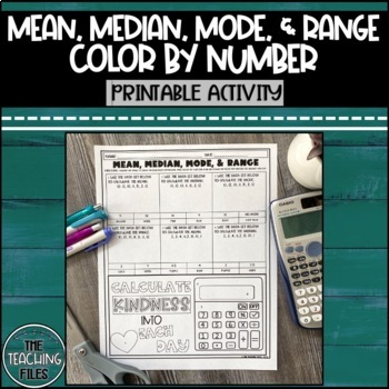 Preview of Mean Median Mode Range Color By Number | 6th Grade Statistics