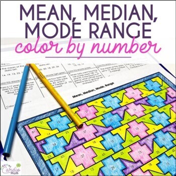 Mean, Median, Mode & Range Color By Number By Cognitive Cardio Math