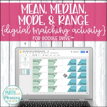 Preview of Mean, Median, Mode, & Range DIGITAL Matching Activity Distance Learning