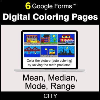 Preview of Mean, Median, Mode, Range - Digital Coloring Pages | Google Forms
