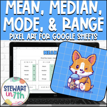 Preview of Mean, Median, Mode, Range Digital Pixel Art Activity