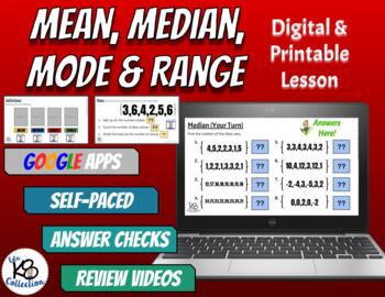 Preview of Mean, Median, Mode & Range - Digital & Printable Assignment