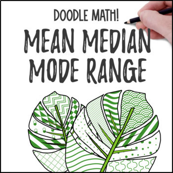 Preview of Mean Median Mode Range  | Doodle Math: Twist on Color by Number