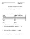Mean Median Mode Range Dot Plot Quiz Grade 6