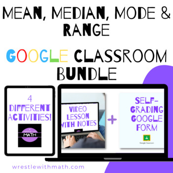 Preview of Mean, Median, Mode & Range Google Form Bundle – Perfect for Google Classroom!