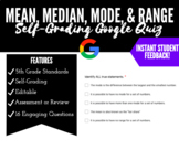 Mean, Median, Mode, Range Google Quiz