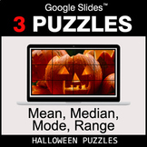 Mean, Median, Mode, Range - Google Slides - Halloween Puzzles