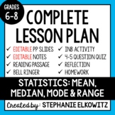 Mean, Median, Mode & Range Lesson | Printable & Digital