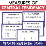 Mean Median Mode Range Measures of Central Tendency Data T