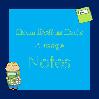 Preview of Mean Median Mode Range Notes