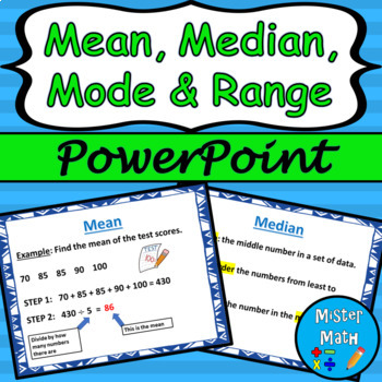 Preview of Mean, Median, Mode & Range PowerPoint Lesson