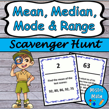 Preview of Mean, Median, Mode & Range Scavenger Hunt