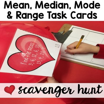 Preview of Mean, Median, Mode & Range Game and Activity with Task Cards Grades 3, 4, 5