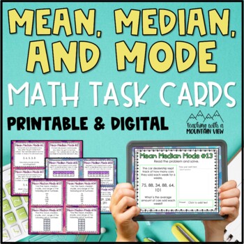 Preview of Mean, Median, Mode, and Range Math Task Cards