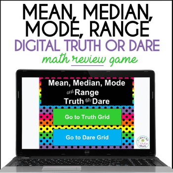 Preview of Mean, Median, Mode & Range Truth or Dare Math Game Digital Resource Math Centers