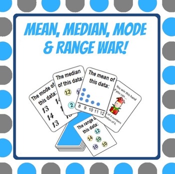 Preview of Mean Median Mode Range War - Measures of Center and Variability