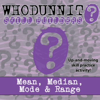 Preview of Mean, Median, Mode & Range Whodunnit Activity - Printable & Digital Game Options