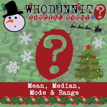Preview of Mean, Median, Mode & Range Winter Whodunnit Activity - Printable Game