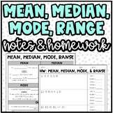 Mean, Median, Mode, Range, and Outlier | Notes and Homewor