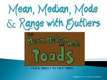 Preview of Mean Median Mode Range with Outliers