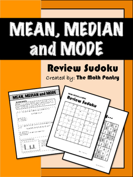 Preview of Mean, Median, Mode - Review Sudoku