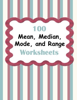 Preview of Mean, Median, Mode, and Range Worksheets