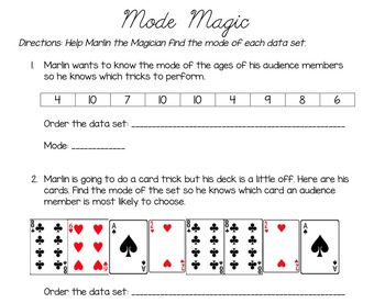 Preview of Mean, Median, Mode, and Range