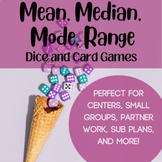 Mean, Median, Mode, and Range Activities Using Dice, Cards