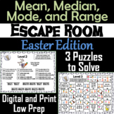 Mean, Median, Mode, and Range Activity: Escape Room Easter