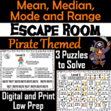 Mean, Median, Mode, and Range Activity: Pirate Themed Esca
