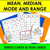 Mean, Median, Mode and Range Bingo Game | Task Cards | Who