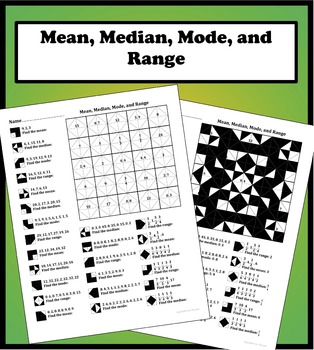 Preview of Mean, Median, Mode, and Range Color Worksheet