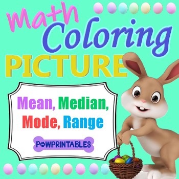 Preview of Mean, Median, Mode, and Range Coloring Picture - Bunny
