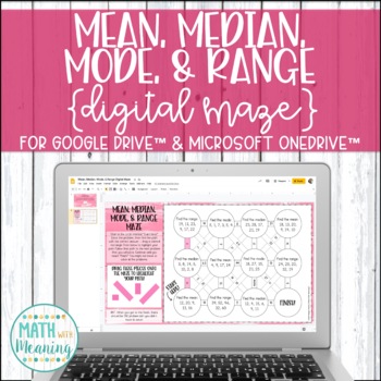 Preview of Mean, Median, Mode, and Range DIGITAL Maze Activity Distance Learning