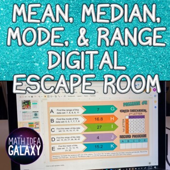 Preview of Mean, Median, Mode, and Range Digital Activity (Escape Room)