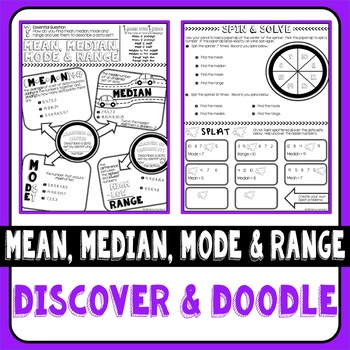 Preview of Mean, Median, Mode and Range Discover & Doodle