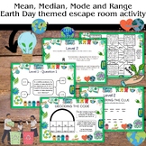 Mean, Median, Mode and Range - Earth Day themed escape roo