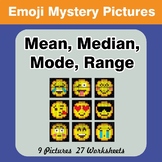 Mean, Median, Mode, and Range - Emoji Mystery Pictures