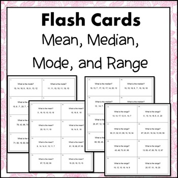 Preview of Mean, Median, Mode, and Range Flash Cards or Task Cards