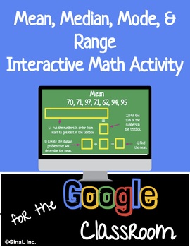 Preview of Mean, Median, Mode, and Range Google Slide Activity Distance Learning