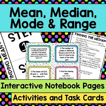 Preview of Mean, Median, Mode and Range Interactive Notebook | Notes & Activities