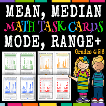 Preview of Mean, Median, Mode, and Range | Math Task Cards 50% SALE!