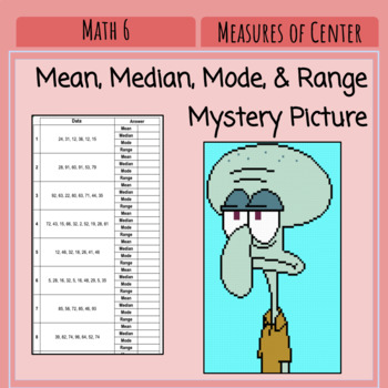 Preview of Mean, Median, Mode, and Range - Mystery Pixel Art Picture