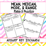 Mean, Median, Mode, and Range Notes & Practice