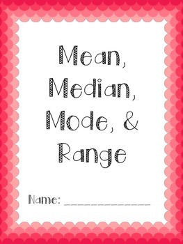 Preview of Mean, Median, Mode, and Range Packet