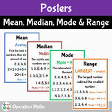 Mean, Median, Mode and Range Posters