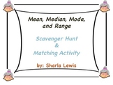 Mean, Median, Mode, and Range Scavenger Hunt and Matching 