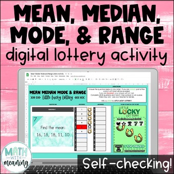 Preview of Mean Median Mode and Range Self-Checking Digital Activity - Measures of Center